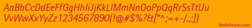 RotisIiSansProItalic Font – Red Fonts on Orange Background