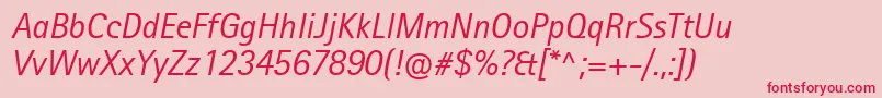 RotisIiSansProItalic Font – Red Fonts on Pink Background