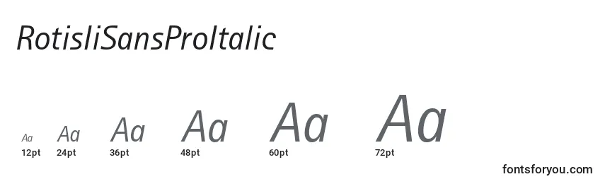 Размеры шрифта RotisIiSansProItalic