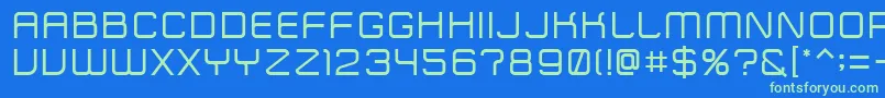 Fonte ZipTypeface – fontes verdes em um fundo azul