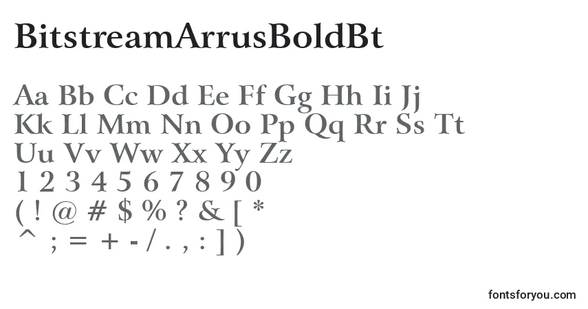 A fonte BitstreamArrusBoldBt – alfabeto, números, caracteres especiais