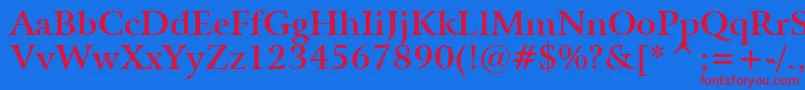 Шрифт BitstreamArrusBoldBt – красные шрифты на синем фоне