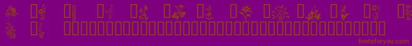 フォントWildflowers1 – 紫色の背景に茶色のフォント