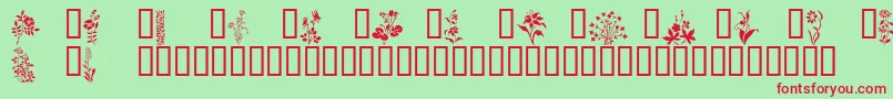 Шрифт Wildflowers1 – красные шрифты на зелёном фоне