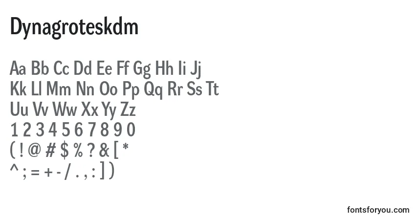 Czcionka Dynagroteskdm – alfabet, cyfry, specjalne znaki