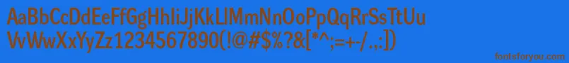Dynagroteskdm Font – Brown Fonts on Blue Background