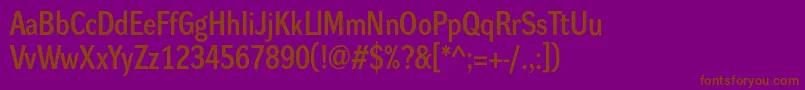 Dynagroteskdm-Schriftart – Braune Schriften auf violettem Hintergrund