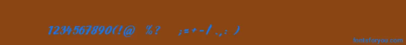 フォントArctikaScript – 茶色の背景に青い文字