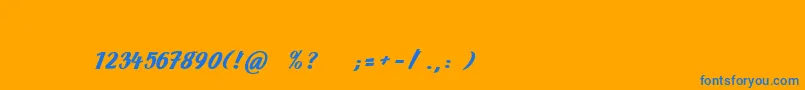 ArctikaScript Font – Blue Fonts on Orange Background