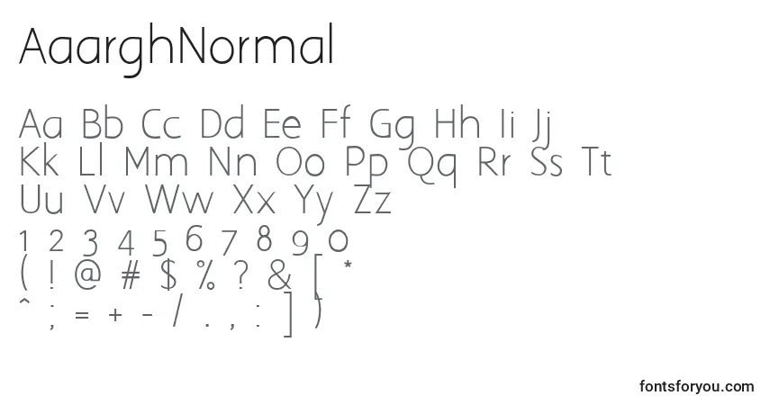 Шрифт AaarghNormal – алфавит, цифры, специальные символы