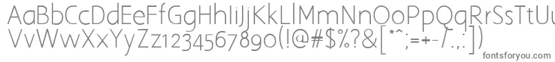 AaarghNormal-fontti – harmaat kirjasimet valkoisella taustalla
