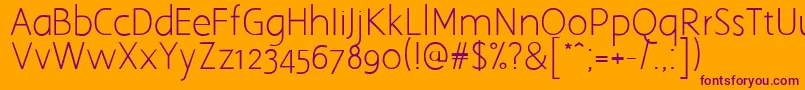 AaarghNormal Font – Purple Fonts on Orange Background