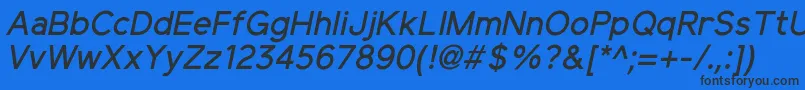 ElliotsansMediumitalic Font – Black Fonts on Blue Background