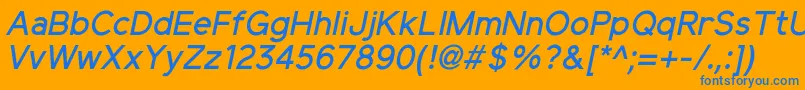 ElliotsansMediumitalic Font – Blue Fonts on Orange Background