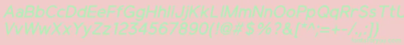 ElliotsansMediumitalic-Schriftart – Grüne Schriften auf rosa Hintergrund