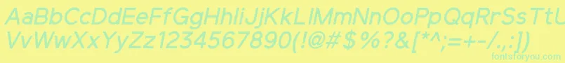 ElliotsansMediumitalic Font – Green Fonts on Yellow Background