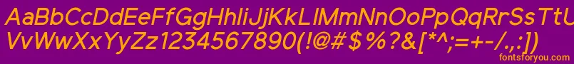 ElliotsansMediumitalic Font – Orange Fonts on Purple Background