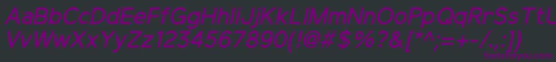 フォントElliotsansMediumitalic – 黒い背景に紫のフォント