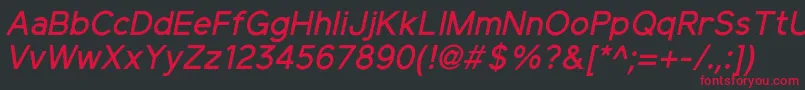 ElliotsansMediumitalic Font – Red Fonts on Black Background
