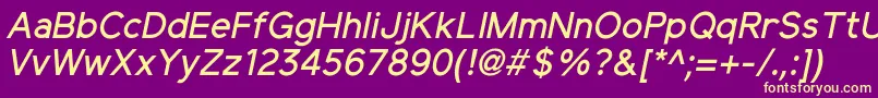 ElliotsansMediumitalic Font – Yellow Fonts on Purple Background