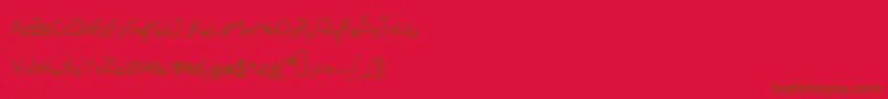 Czcionka BeanBeany – brązowe czcionki na czerwonym tle