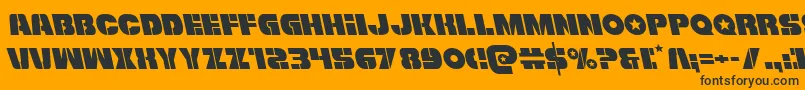 Freedomfighterleft-Schriftart – Schwarze Schriften auf orangefarbenem Hintergrund