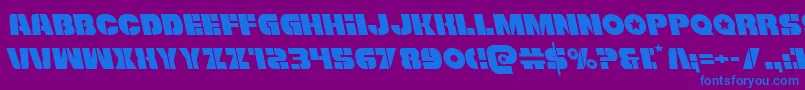 Freedomfighterleft-Schriftart – Blaue Schriften auf violettem Hintergrund