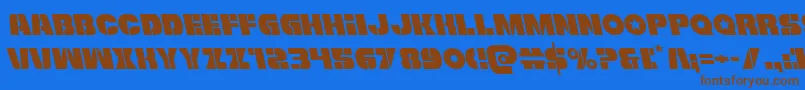 Freedomfighterleft Font – Brown Fonts on Blue Background