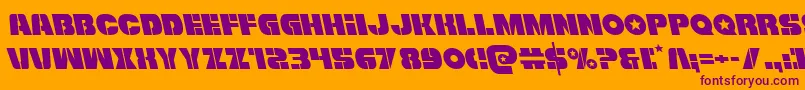 Weitere Informationen zur Freedomfighterleft-Schriftart Freedomfighterleft-Schriftart – Violette Schriften auf orangefarbenem Hintergrund