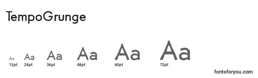 TempoGrunge Font Sizes