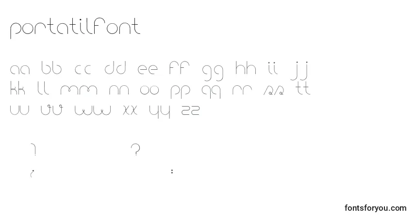 A fonte PortatilFont – alfabeto, números, caracteres especiais
