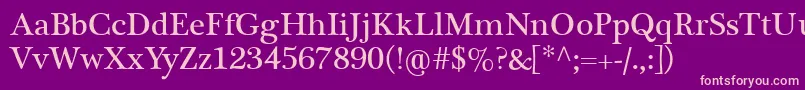 PlantagenetCherokee Font – Pink Fonts on Purple Background