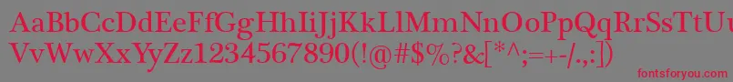 PlantagenetCherokee Font – Red Fonts on Gray Background
