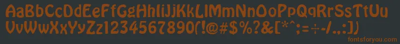 Cyrillic Hover-Schriftart – Braune Schriften auf schwarzem Hintergrund