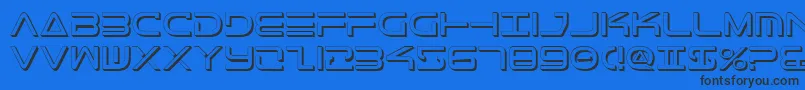 TeleMarinesShadow Font – Black Fonts on Blue Background