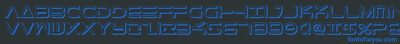 TeleMarinesShadow Font – Blue Fonts on Black Background