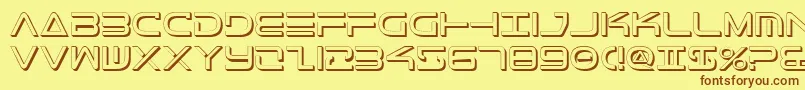 TeleMarinesShadow Font – Brown Fonts on Yellow Background