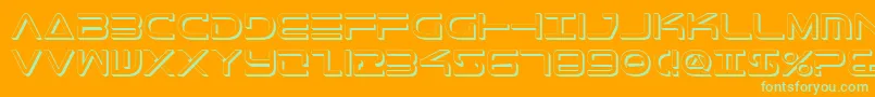 TeleMarinesShadow Font – Green Fonts on Orange Background