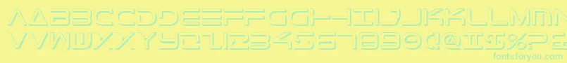 TeleMarinesShadow Font – Green Fonts on Yellow Background
