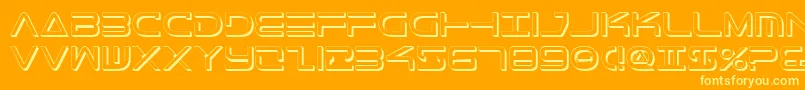 フォントTeleMarinesShadow – オレンジの背景に黄色の文字