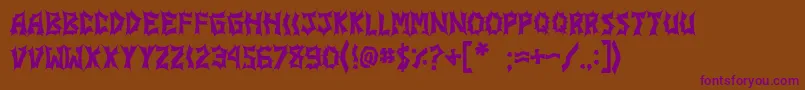 JiStickerbushCaps Font – Purple Fonts on Brown Background