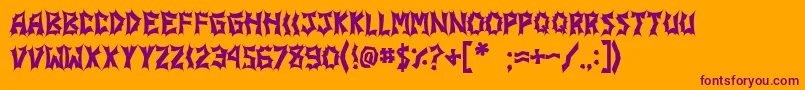 JiStickerbushCaps Font – Purple Fonts on Orange Background