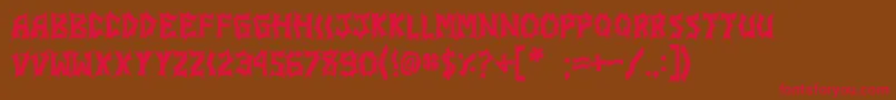JiStickerbushCaps Font – Red Fonts on Brown Background