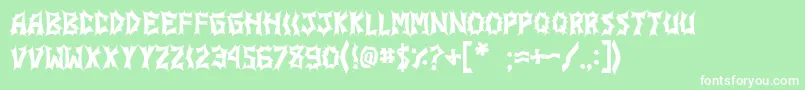 JiStickerbushCaps Font – White Fonts on Green Background