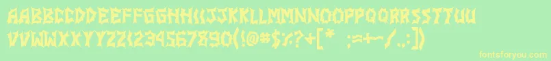 JiStickerbushCaps Font – Yellow Fonts on Green Background