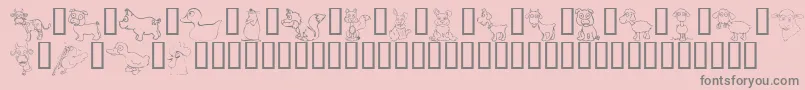 KrBarnyardScraps Font – Gray Fonts on Pink Background