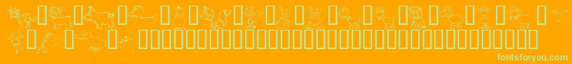 KrBarnyardScraps Font – Green Fonts on Orange Background
