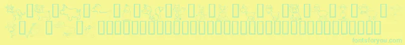 KrBarnyardScraps Font – Green Fonts on Yellow Background