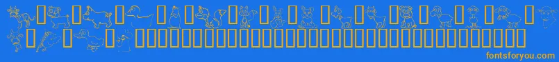 KrBarnyardScraps Font – Orange Fonts on Blue Background