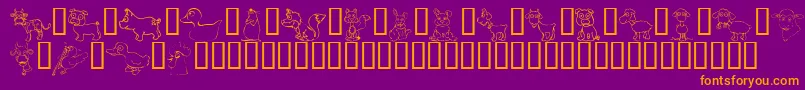 KrBarnyardScraps Font – Orange Fonts on Purple Background